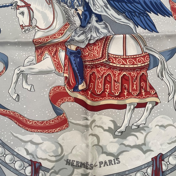Hermes Silk Scarf “Cavaliers des Nuages” (Cloud Knights) - Picture 2 of 6